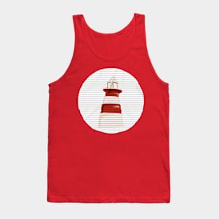 Vintage old white and red lighthouse Tank Top